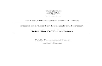 Standard Tender Evaluation Format for Selection of Consultan