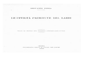 Le Civiltà Primitive Del Lazio_g. Pinza (1898)