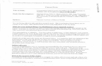 CATIE Study University of Minnesota Consent Form November 13 2003