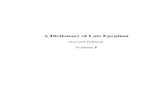 A Dictionary of Late Egyptian. Vol I