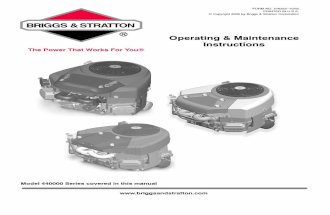 Briggs & Stratton Model 440000 Operating and Maintenance Instructions