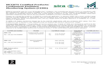 MCERTS Certified Products CEMS