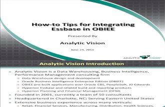 How-To Tips for Integrating Essbase Into OBIEE (1)