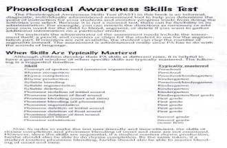 Phonological Awareness Skills Test