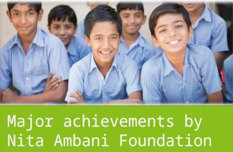 Major Achievements by Nita Ambani Foundation