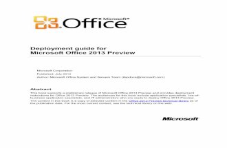 Deployment Guide for Office 2013 Preview