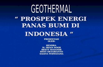 Prospek Energi Panas Bumi Di Indonesia