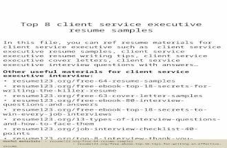 Top 8 client service executive resume samples