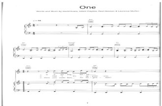 u2 One Arrangiamento Per Pianoforte