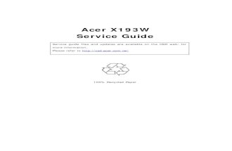 Acer X193W Service Guide 20080320