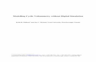 Modelling Cyclic Voltammetry Without Digital Simulation