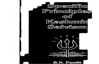 Specific Principles of Kashmir Shaivism B N Pandit