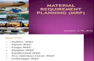 Material Requirement Planning (Mrp)