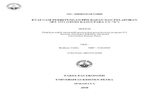 Evaluasi Perhitungan PPh Badan Dan Pelaporan Spt 1771 Studi Kasus