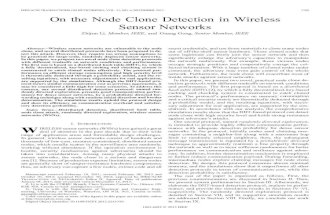 On the Node Clone Detection in Wireless