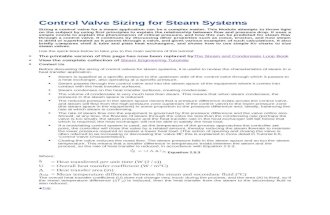 Control Valve Sizing for Steam Systems