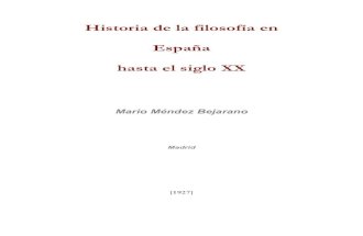 Historia de la filosofía en España hasta el s.XX