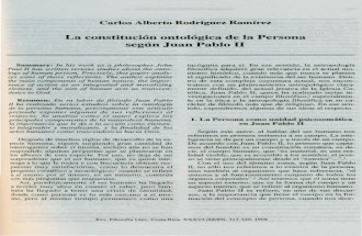 La Constitucion Ontologica de La Persona Segun Juan Pablo II (1)