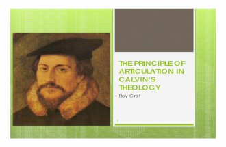 The Principle of Articulation in Calvin - Proposal