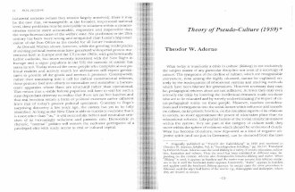 T. Adorno Theory of Pseudo-Culture 1959