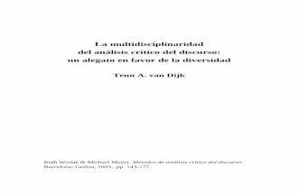 Van Dijk, Teun A - La Multidisciplinariedad Del Análisis Crítico Del Discurso [2003]