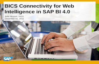 BICS Connectivity for Web Intelligence in SAP BI 4.0