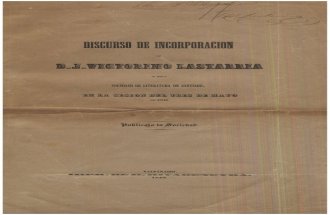 Chilena - Lastarria Discurso Inaugural de La Sociedad Literaria de 1842
