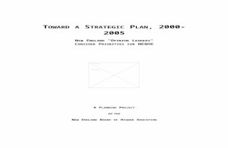 Toward a Strategic Plan, 2000-2005