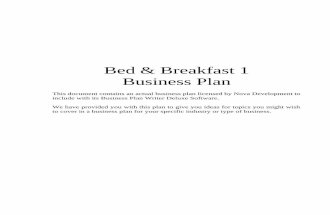 Bed & Breakfast business plan