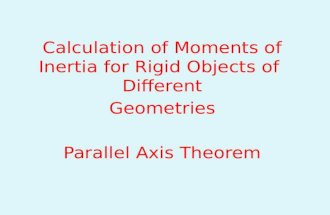 Calculati Moments of Inertia for Rigid Objects of Different Geometries and Parallel Axis Theorem
