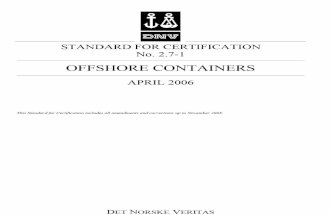 DNV Standard for Certification 2.7-1 Offshore Containers, November 2008 - Standard2-7-1