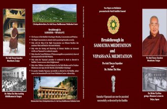 Pa Auk Sayadaw Breakthrough in Samatha Meditation and Vipassana Meditation