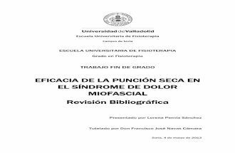 EFICACIA DE LA PUNCIÓN SECA EN EL SÍNDROME DE DOLOR MIOFASCIAL. Revisión bibliográfica.