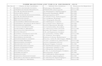 Rejection List - 2013