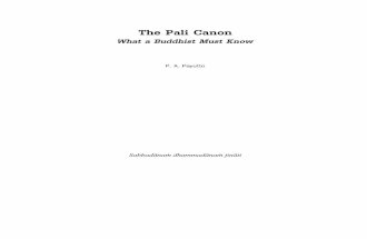 The Pali Canon; What a Buddhist Must Know
