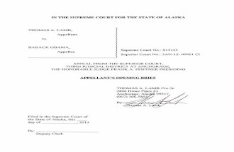 Final Draft Opening Brief Lamb v Obama Alaska Supreme Court
