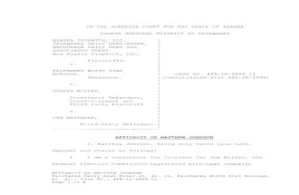 Matthew Johnson Affidavit and Exhibits Alaska Dispatch Joe Miller Case