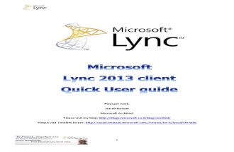 Microsoft Lync 2013 Client Quick User Guide