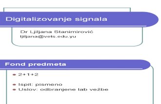 Dr Ljiljana Stanimirović - Digitalizovanje signala
