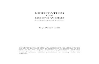 Meditation on God's Word - Foundational Truth Volume 1 (Pastor Peter Tan)