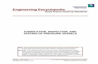 Fabrication, Inspection, And Testing of Pressure Vessels