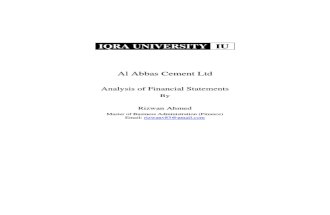 Analysis of Financial Statements of Al Abbas Cement Ltd.