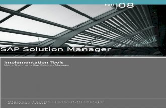 Sap Solution Manager - Training Tools