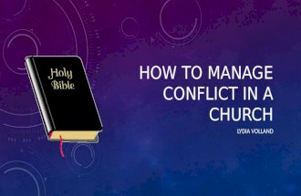 Lydia volland  how to manage conflict in a church