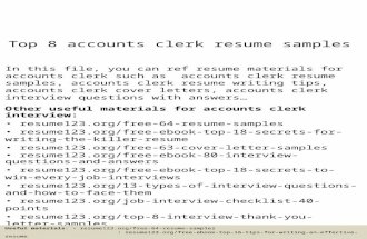 Top 8 accounts clerk resume samples