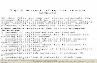 Top 8 account director resume samples