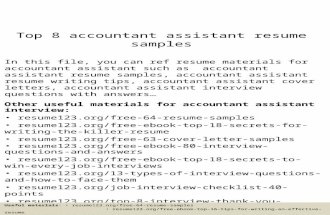 Top 8 accountant assistant resume samples