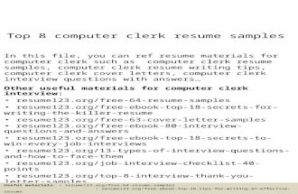 Top 8 computer clerk resume samples
