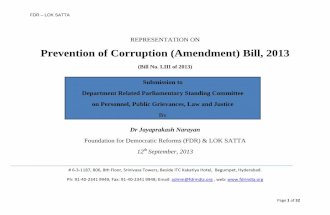 Loksatta - Fdr and ls recommentation to parl committee on pc act draft bill   12th sept 2013 0