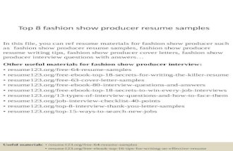 Top 8 fashion show producer resume samples